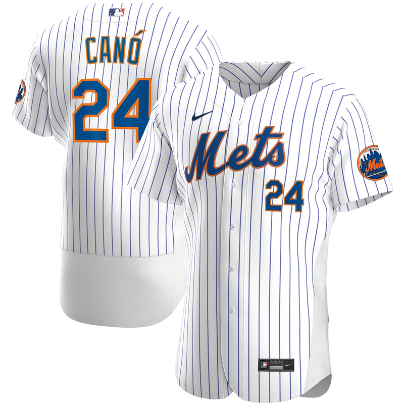 2020 MLB Men New York Mets 24 Robinson Cano Nike White Home 2020 Authentic Player Jersey 1